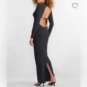 Ribbed Knit Tie-Back Lounge Dress